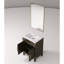 24 po X 18 Armoire de rangement en chêne brun avec plateau en acrylique et miroir inclus