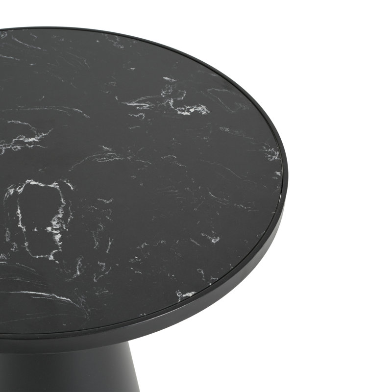 Assembly-free End Tables, 20 Inch Iron And Marble Look, Modern Home