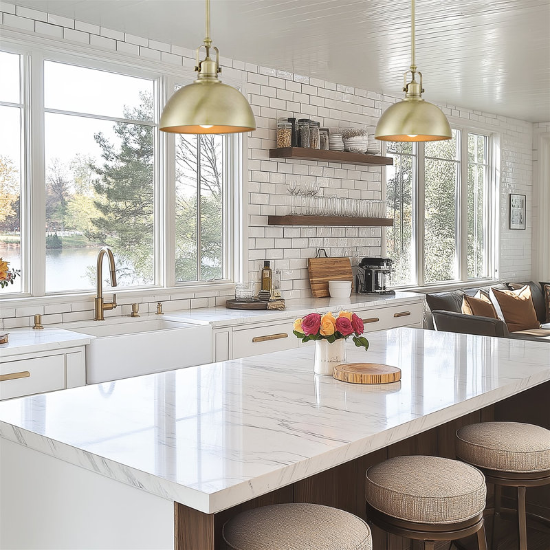 Tazewell 1 - Light Single Pendant, Brushed Brass