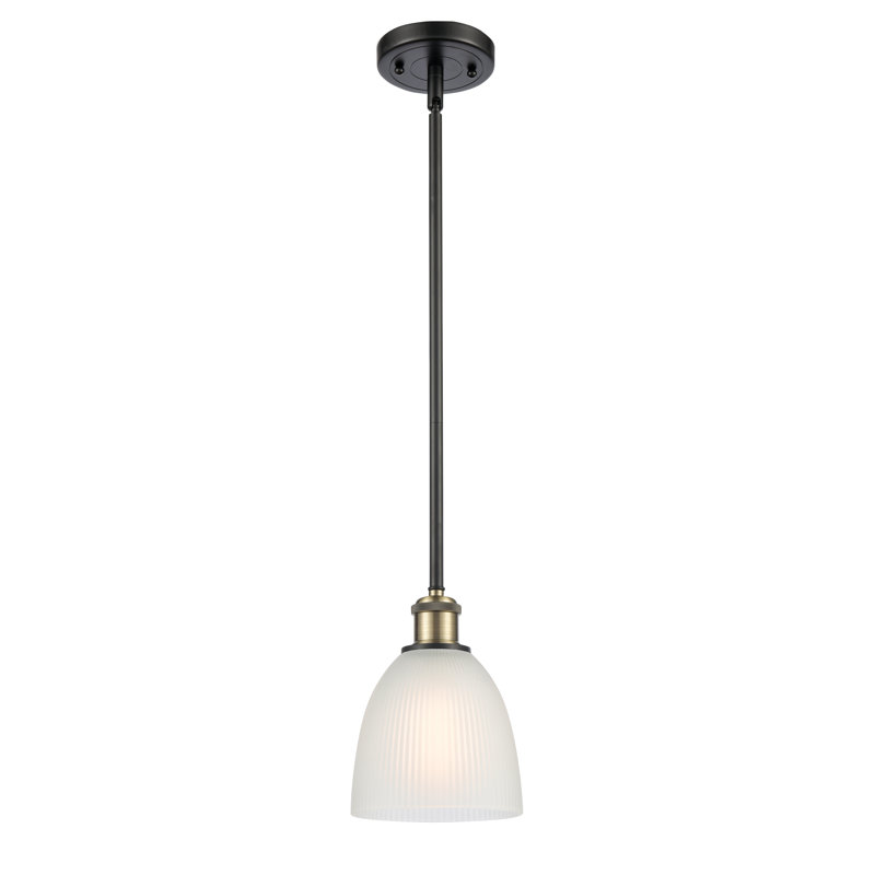 Whipple 1 - Light Single Pendant, White, No Bulb Included, Black Antique Brass