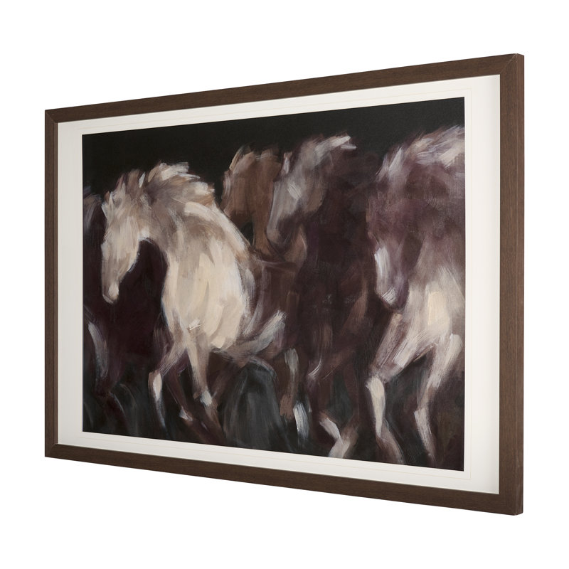 «Run Wild», reproduction d'art encadrée texturée matte sous verre, Courir - Rapide