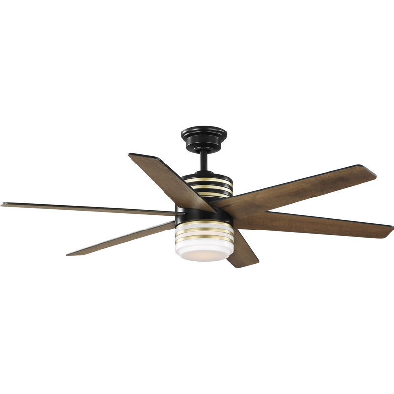 Carrollwood 56'' Ceiling Fan with LED Lights, Matte Black