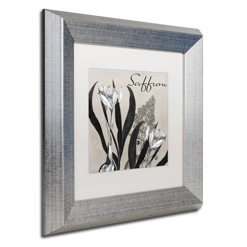 «Flowering Herbs I» par Jadaya, impression encadrée, H 11 po x l 14 po x P 0,5 po, Blanc, Cadre argenté