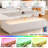 White Rectangular Coffee Table With 2 Spacious Drawers And Led Lighting Effects Lights &-1726850834