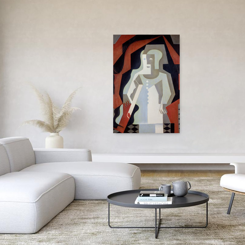 Pierrot, 1919, estampe d'art mural abstrait contemporain, H 60 po x l 40 po