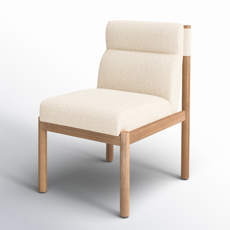 Kiano Upholstered Dining Chair, Ivory Polyester Blend