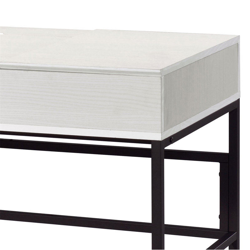 Verster Natural & Black Finish Writing Desk W/USB (Not Including Office Chair), Natural