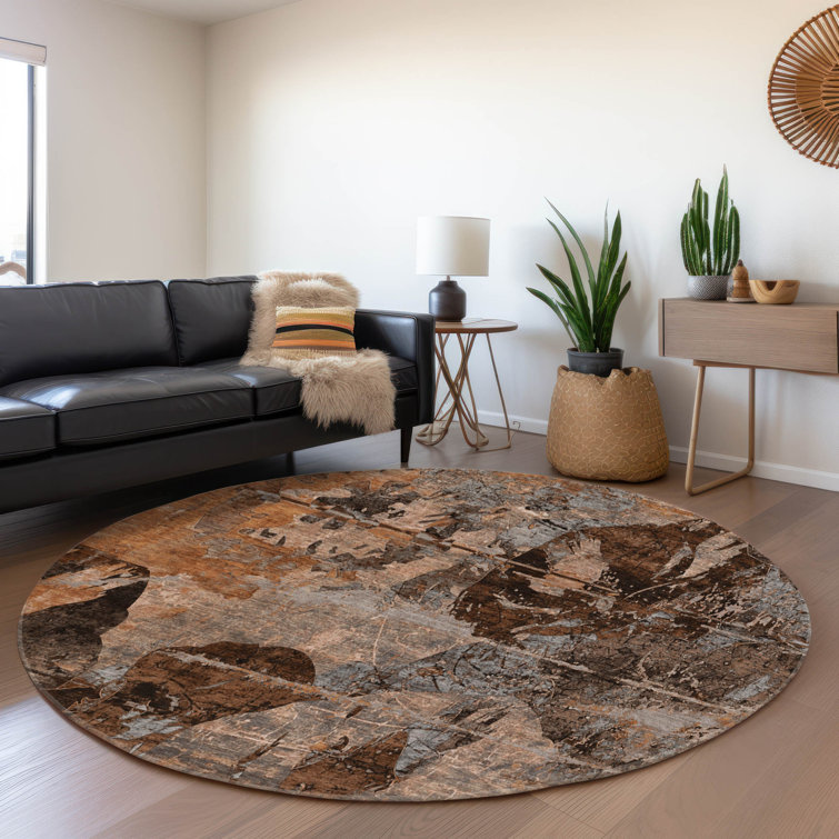 Premium Machine Washable Cerrito AMF555 Terracotta Rug
