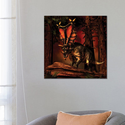 Chasmosaurus Was a Ceratopsid Dinosaur from the Upper Cretaceous Period 1 Piece Wrapped Canvas Painting