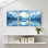«Landscape & Nature Moonlit Lake Mountain Reflection Canoe Sky Clouds Water Water», ensemble de 3 impressions sur toile