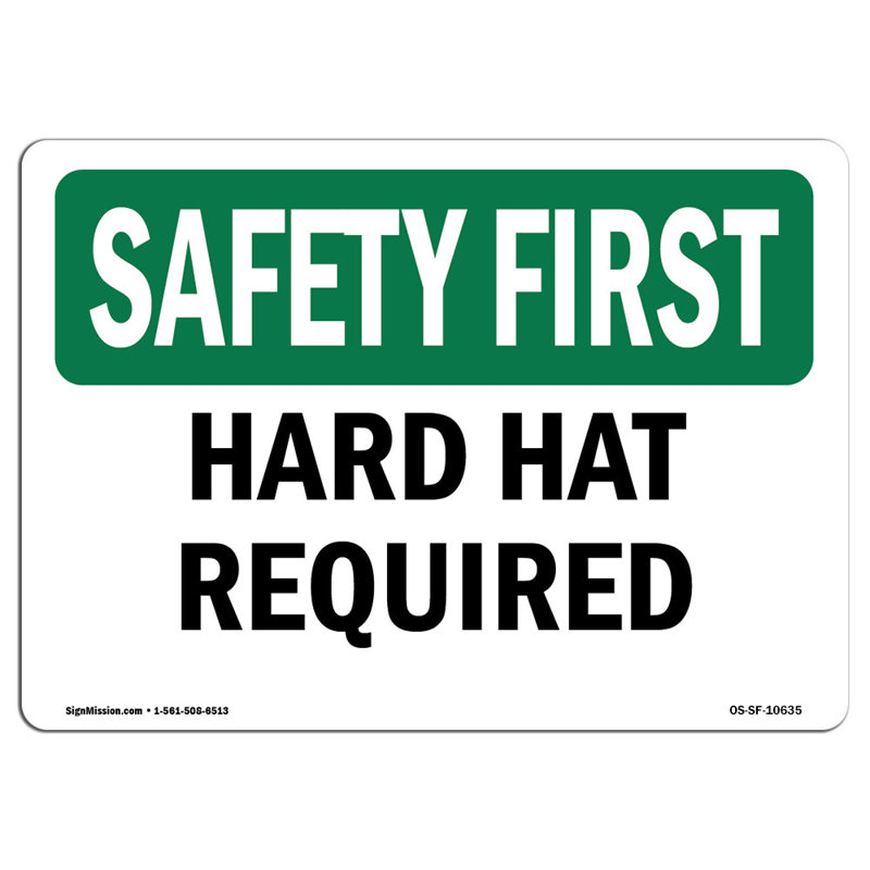 «Safety First Sign», H 18 po x l 24 po x P 0,1 po