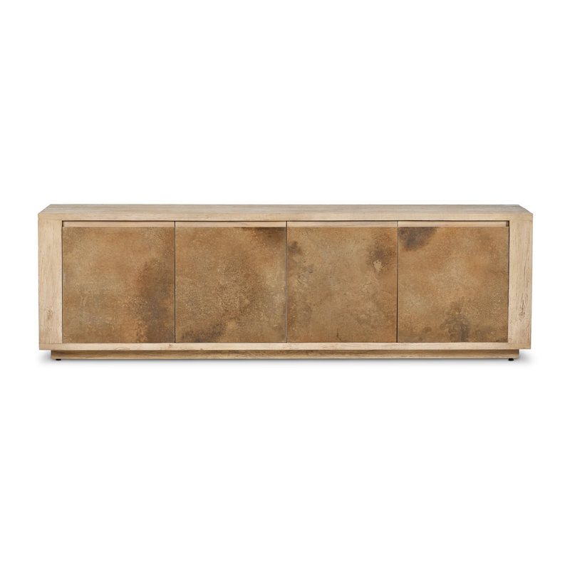 REDONDO Media Console, Bleached Alder