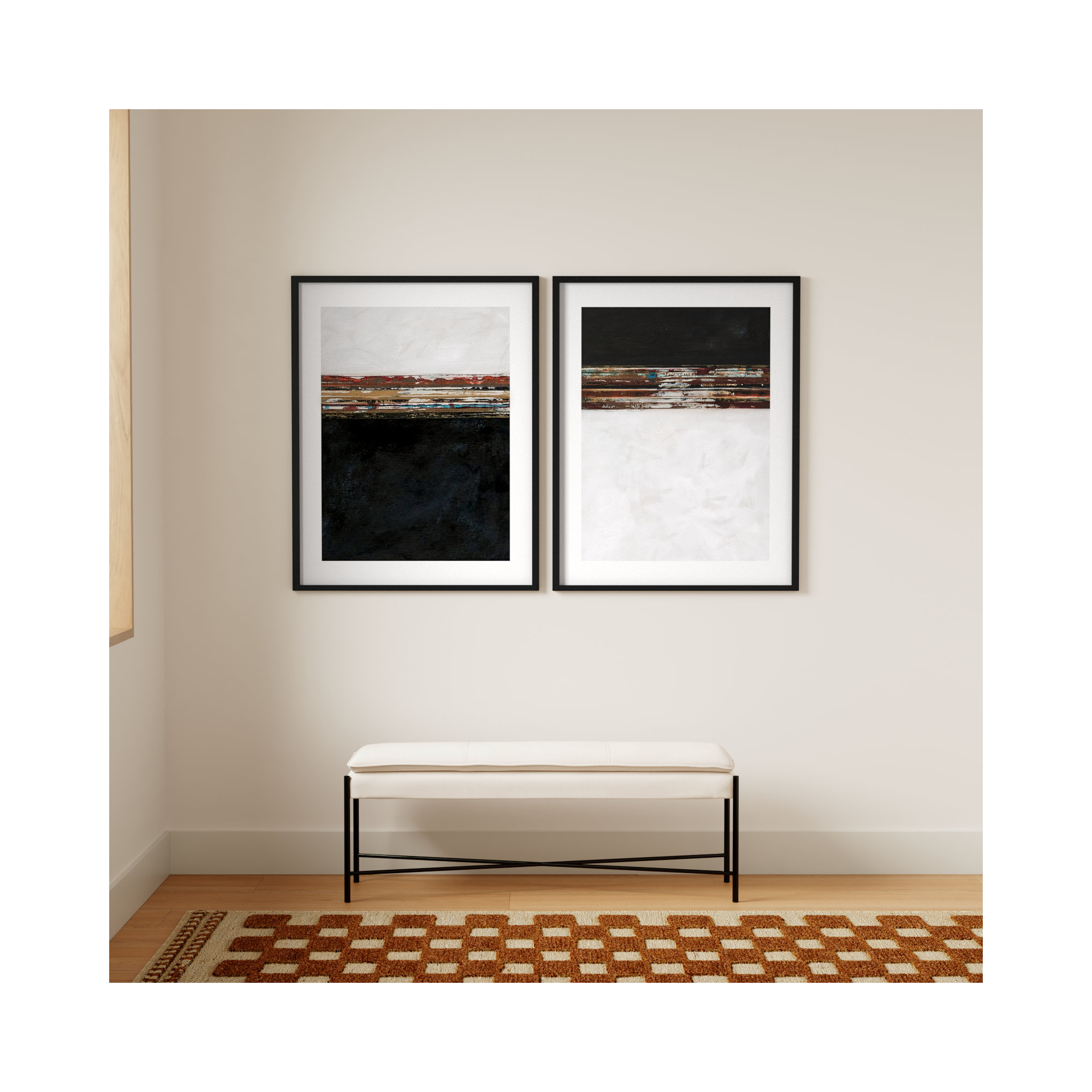 A Sense Of Space I & II by Jodi Fuchs, 41" H x 69" W, Black
