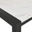 Ensemble de salle à manger 7 pièces de style contemporain avec table rectangulaire en faux marbre blanc et chaises rembourrées à dossier complet gris clair et noir-1308762345