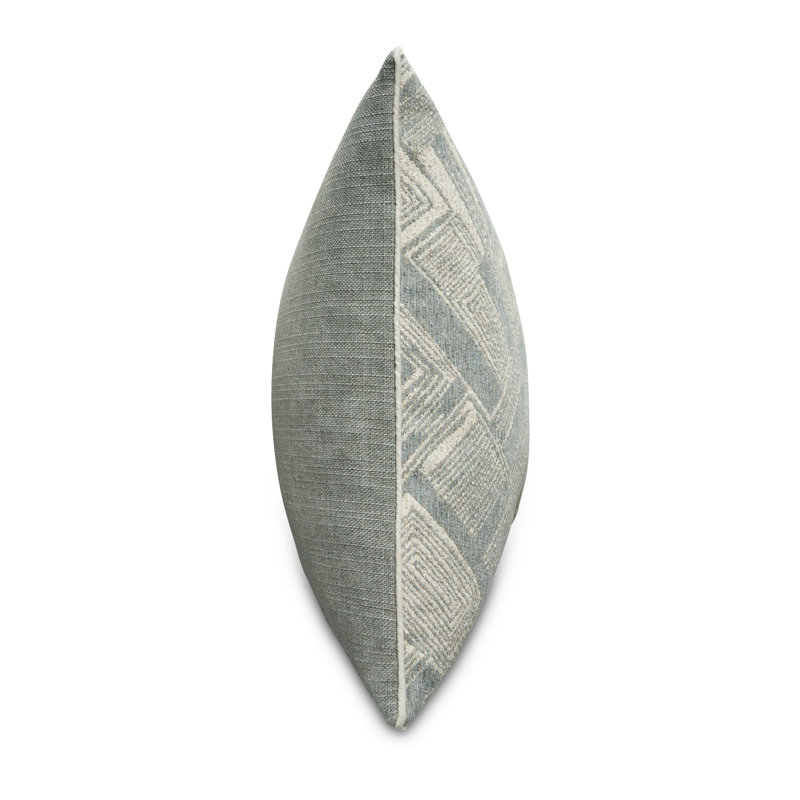 Moro Square Pillow Cover & Insert, Mineral/Ivory Geometric