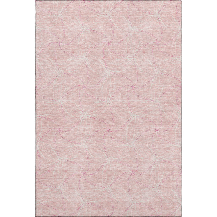Premium Machine Washable Prisco Pink Rug