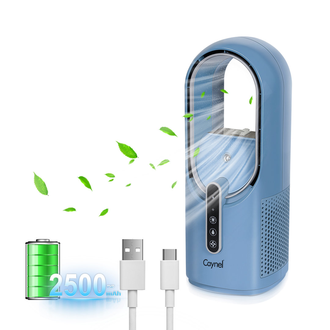 CAYNEL 11.8 Inch Portable Bladeless Desktop Personal Fan CAYNEL 
