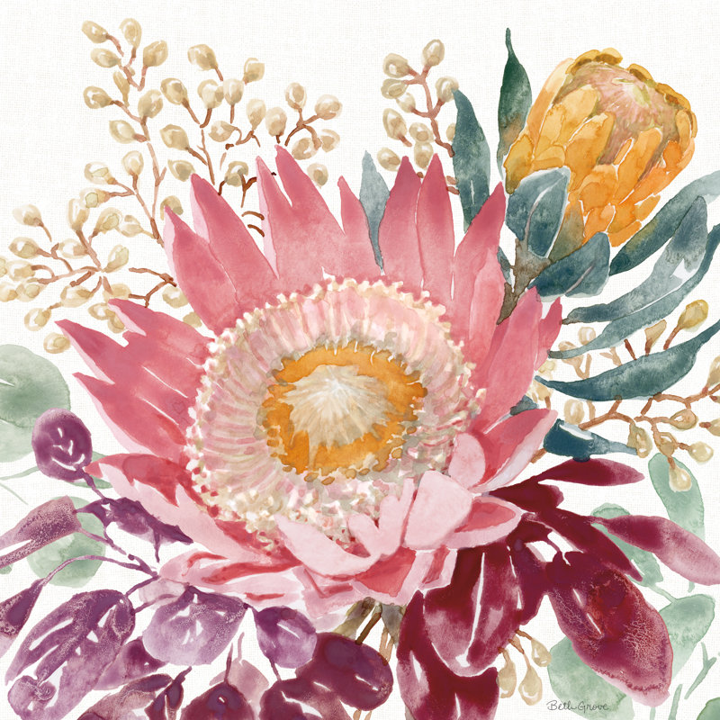Petal Passion 8 - peinture sur toile tendue, H 12 po x l 12 po x P 1,25 po, Non, Toile tendue