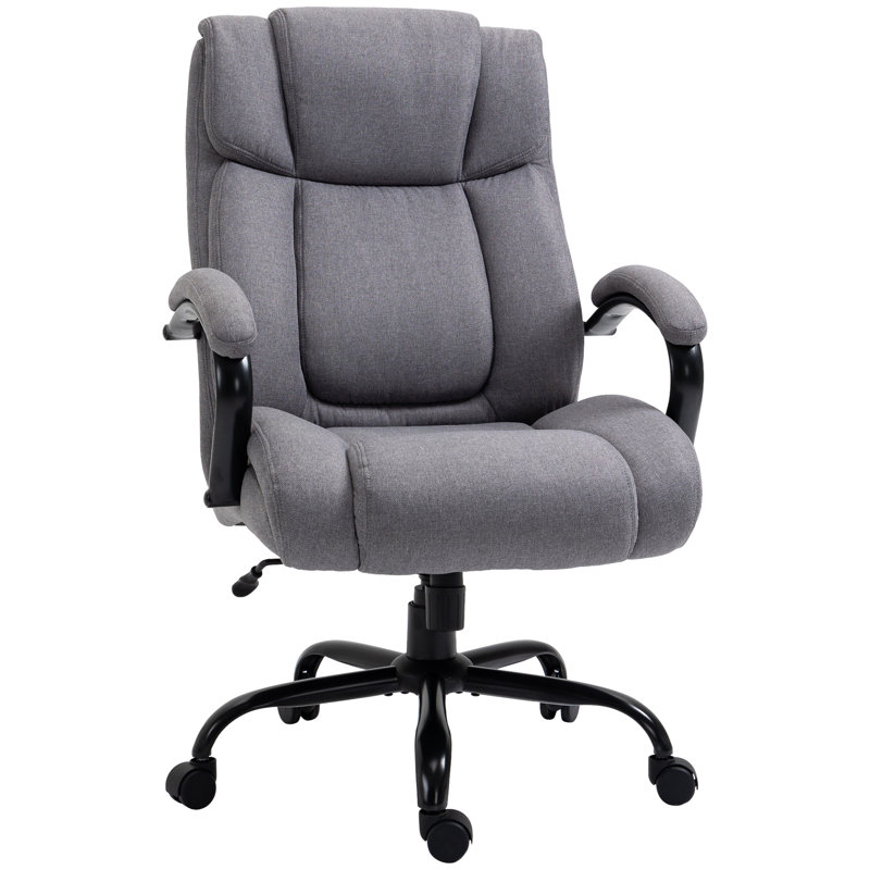 Markeece Executive Chair with Headrest, Light Gray, Linen