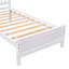 Lit plateforme avec table de chevet