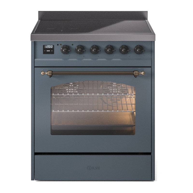 ILVE Nostalgie II 30 in Induction Range, Blue Gray/Bronze
