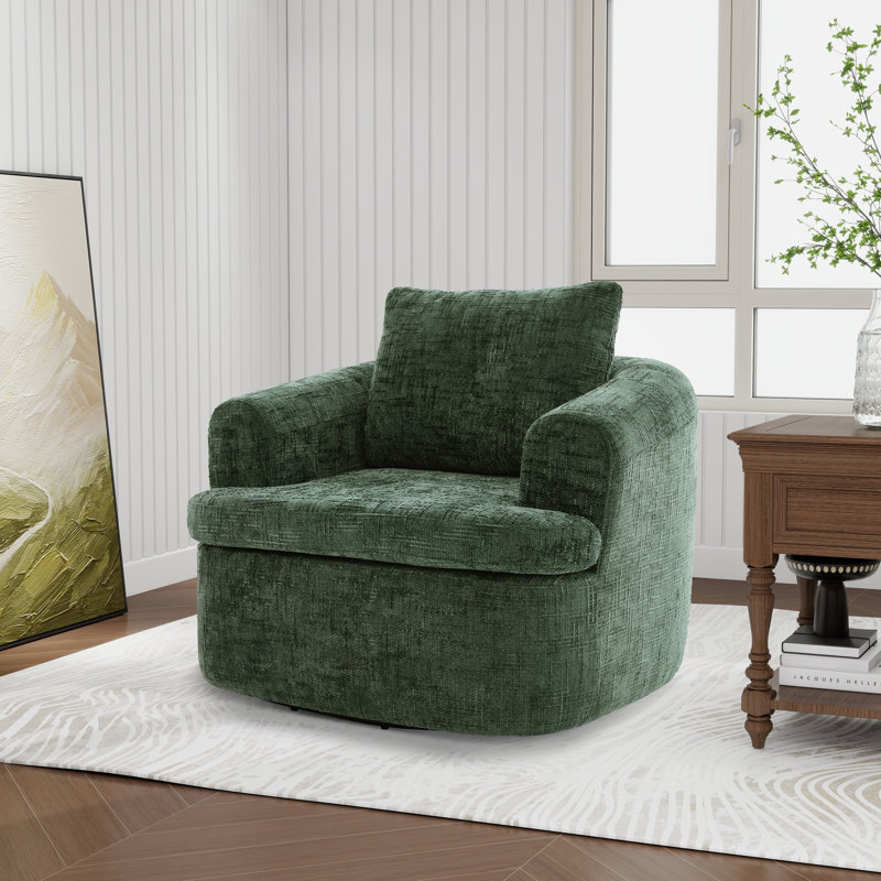 Fauteuil demi-tonneau pivotant à 360 ° (chenille), Vert