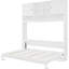 Grand lit mural blanc avec rangement, motif rayé à motif de losanges, capacité de charge de 600 lb, capacité de matelas de 6 à 8 pouces