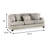 87.4" W Transitional Sofa, Gray/Gold