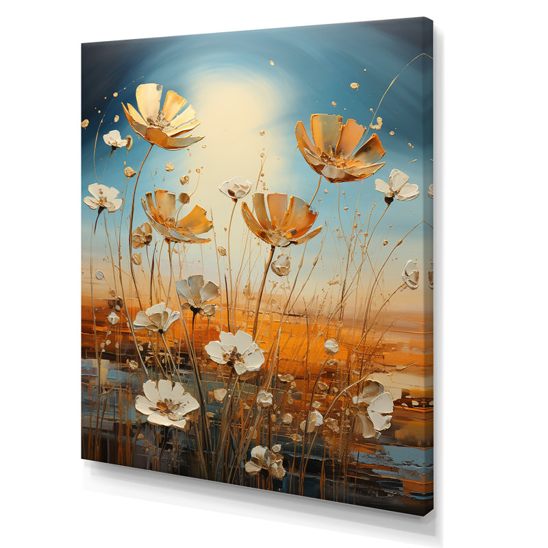Serene Sunner Flowers Field I - impression, Toile tendue, H 44 po x l 34 po x P 1,5 po
