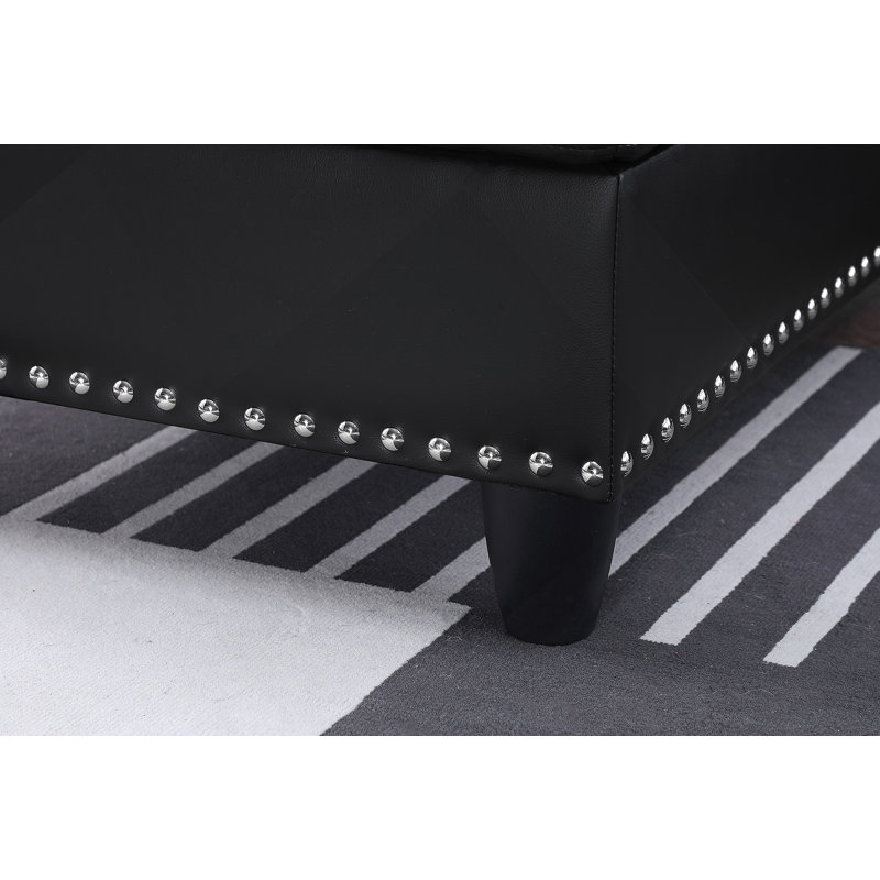 Canapé modulaire en similicuir avec repose-pieds Irine