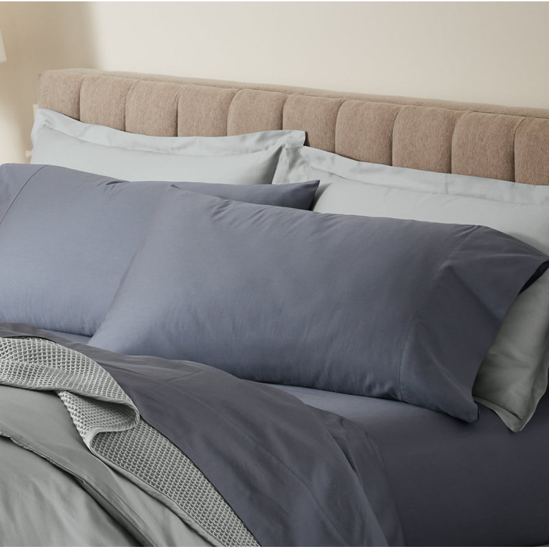 Signature Washed Pillowcase Set, Mineral, King Pillowcase