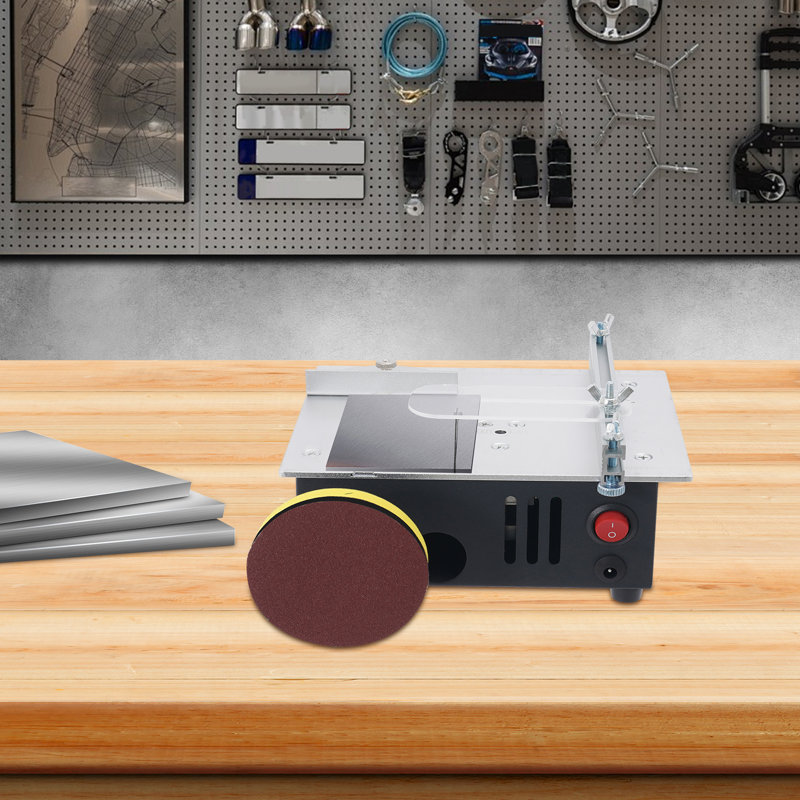 Mini scie de table noire de précision avec table de coupe portative 96 W à hauteur de lame réglable et moteur à vitesse variable entièrement en cuivre