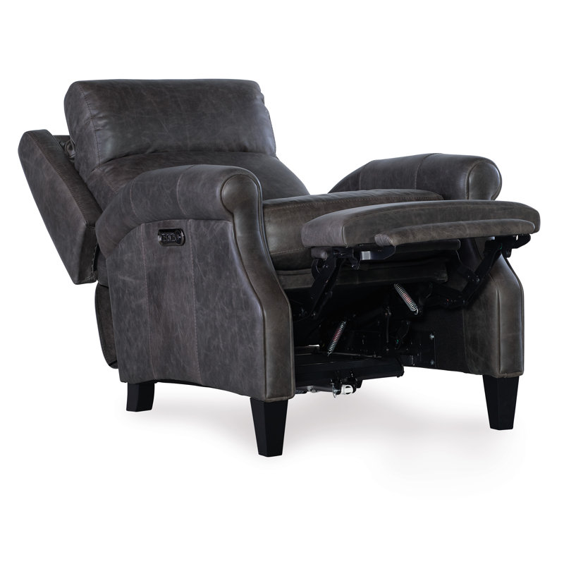 RC Leather Recliner, Saddlebag Lead Genuine Leather