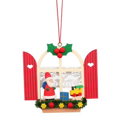  Ornements de fenêtre décoratifs en verre Père Noël avec train jouet