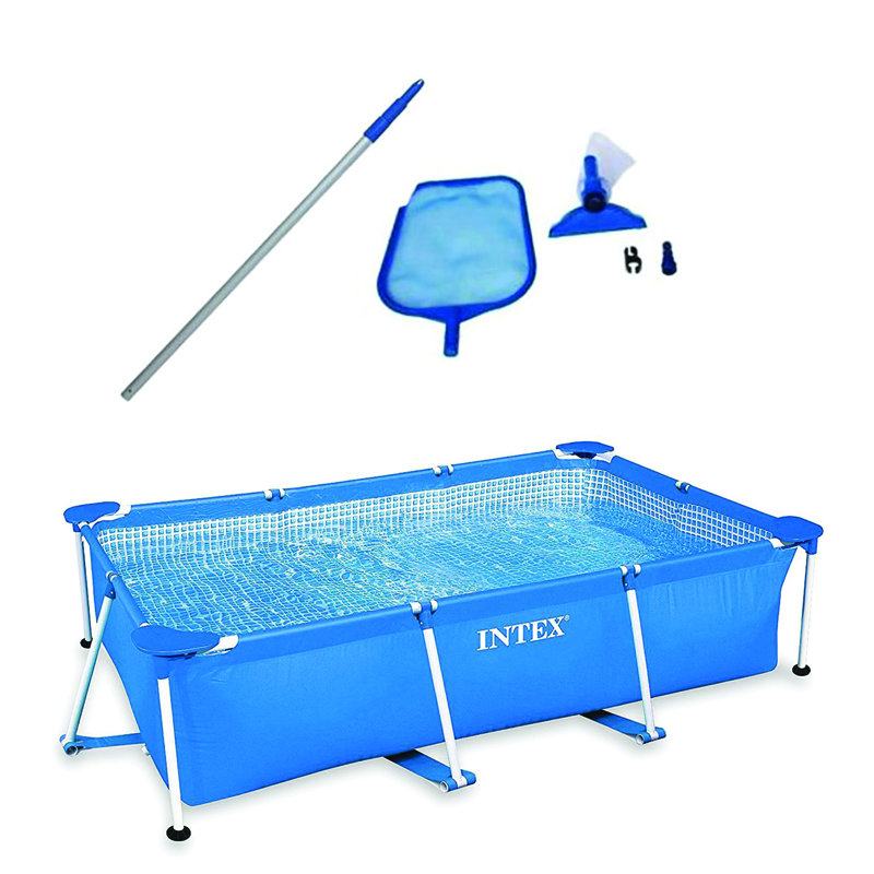 Steel Rectangle Frame Set Pool 25.56'' H x 63.6'' W x 102'' L