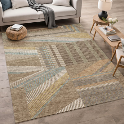 Machine Washable Indoor/Outdoor Chantille ACN2840 Geometric Rug