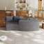 Canapé modulaire incurvé confortable avec quatre coussins, idéal pour diverses pièces-1952320008