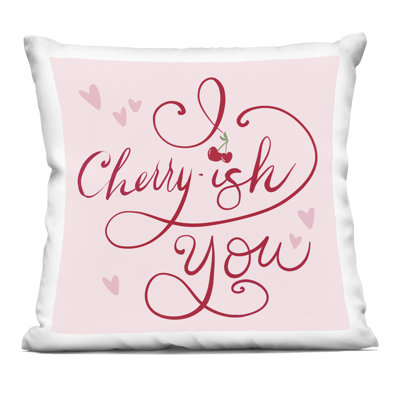 Cherry-ish You Pun Decorative Printed Throw Pillow design by Lucille Price