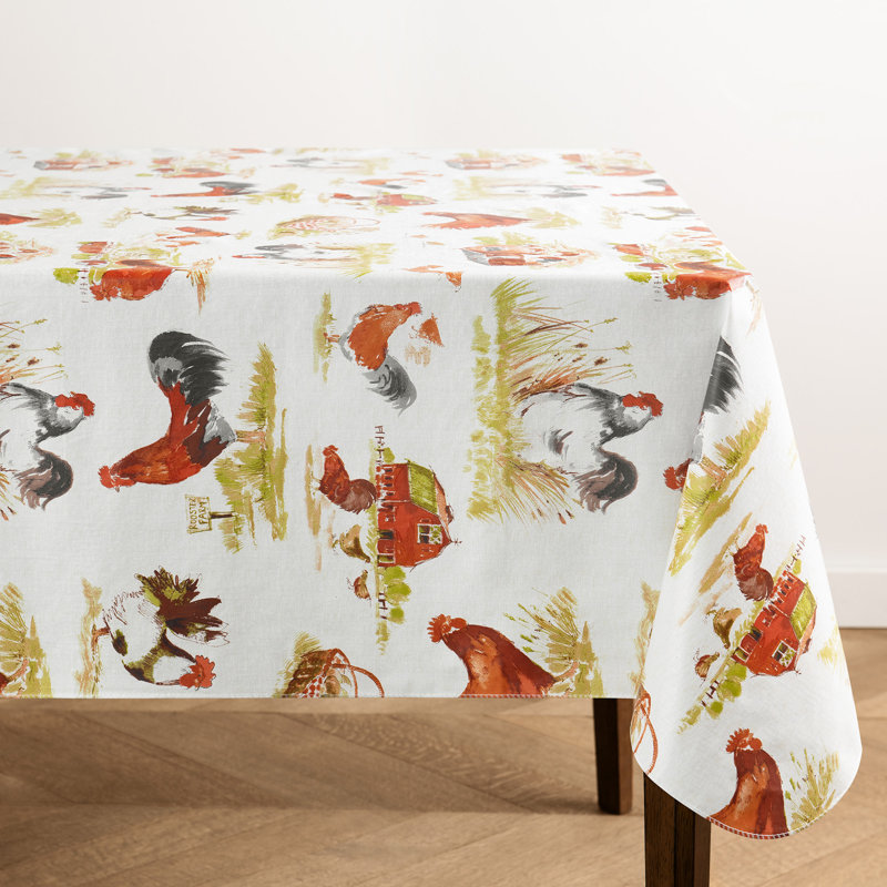 Nappe en vinyle Vintage Rooster Farm, 70 po x 52 po