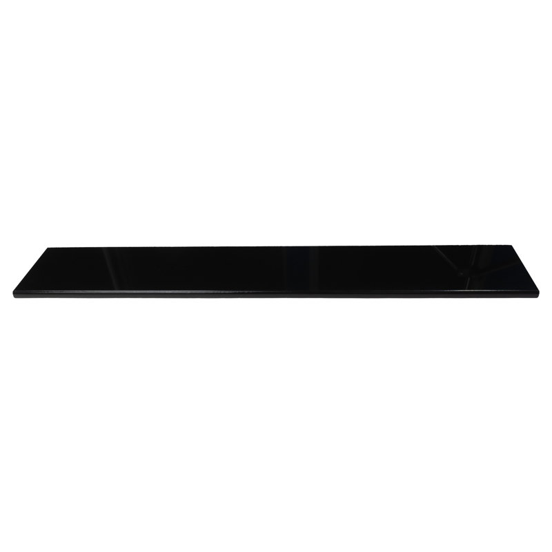 24" x 4" Polished Porcelain Bullnose Tile Trim in Absolute Black