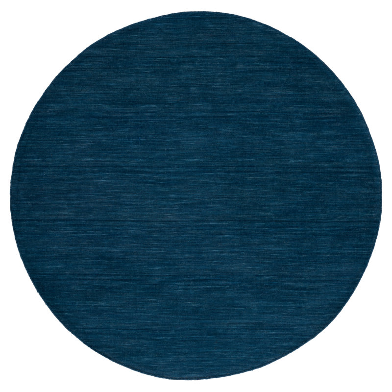 Batum Hand Loomed Wool/Cotton Rug in Blue/Navy, Round 6'