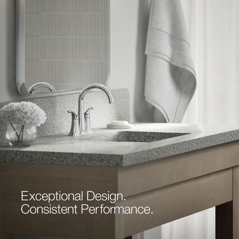 Simplice Centerset Bathroom Sink Faucet, 1.0 Gpm, Silver, 0.5  GPM