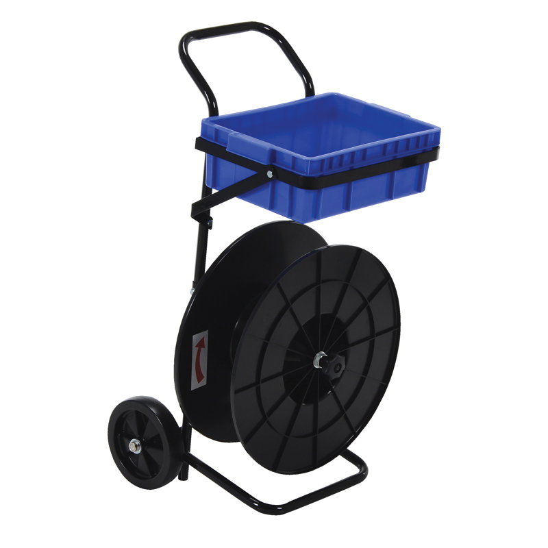 Strapping Cart, 38" H x 18.5" W x 20" D, Black