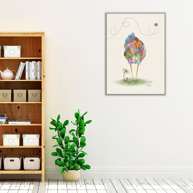 Fantaisie de poule - reproduction d'art sur toile, H 16 po x l 12 po