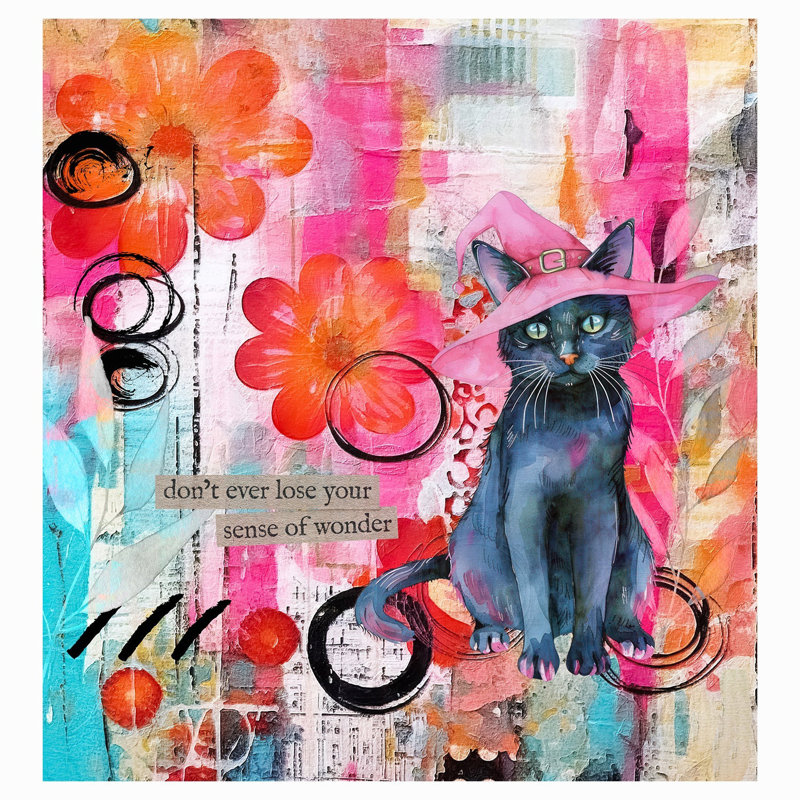 Papier peint de qualité supérieure - Chat Witchy, L 60 po x l 60 po