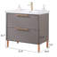 Ensemble de meuble-lavabo simple autoportant 32 tiroirs 32 po avec plateau en céramique