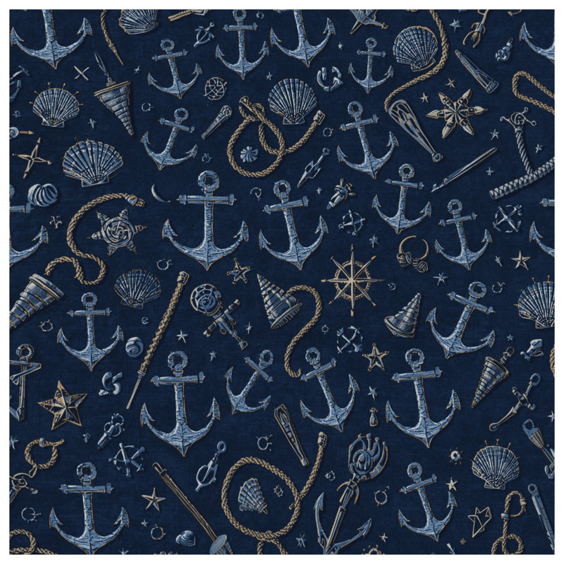 Nautical Anchor Pattern Duvet Covers, Twin
