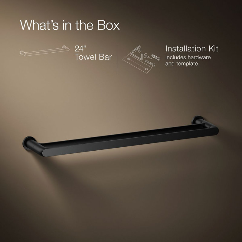 Avid 24-In Double Towel Bar, Matte Black