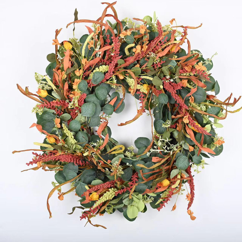 26" Artificial Fall Thanksgiving Eucalyptus Berry Front Door Wreath