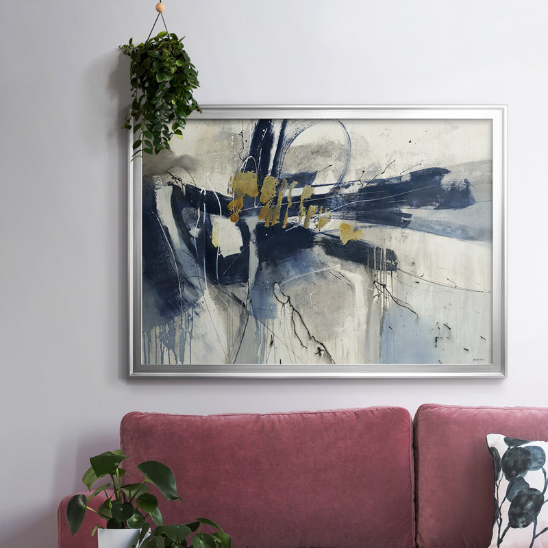 «The Weaver», toile tendue avec châssis_UBRM177, H 14 po x l 20 po x P 1,5 po, Argent